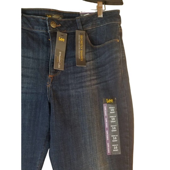 Lee Secretly Shapes Regular Fit Straight Leg Women's Jean, Lagoon Blue, 16 36x29 - Picture 3 of 7